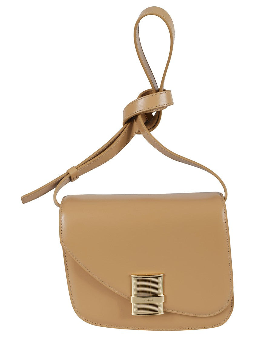 Ferragamo Structured Shoulder Bag With Gold-Tone Clasp