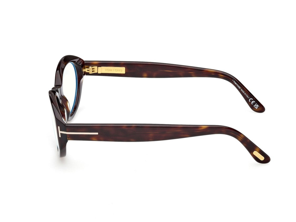 Tom Ford Ft6067-B Tortoiseshell Metallic Acetate Rounded Eyeglasses