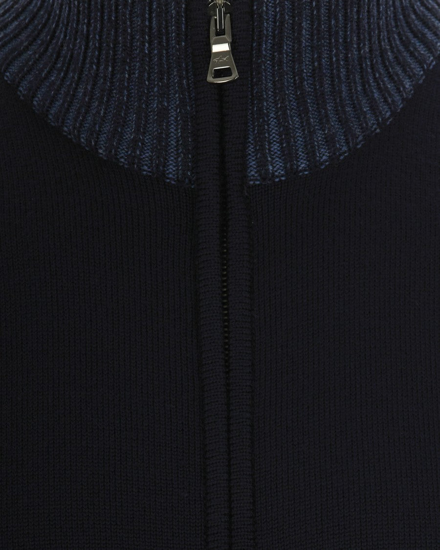 Paul & Shark Full-Zip Blue Sweater