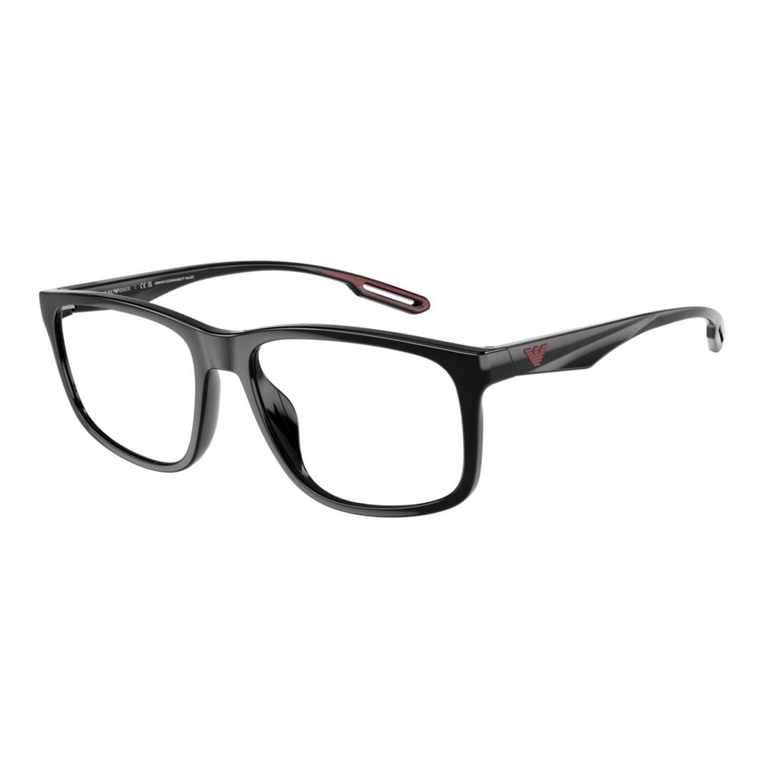 Emporio Armani 3209U Vista Rectangular Eyeglasses With Glossy Black Frame