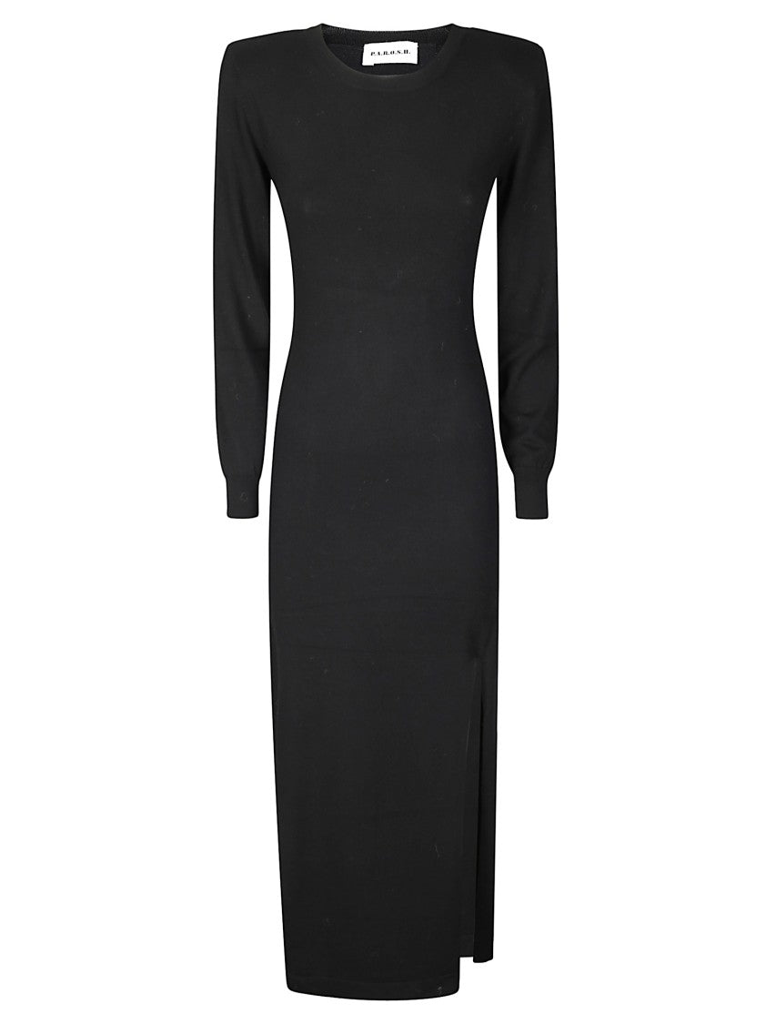 P.A.R.O.S.H. Maxi Dress With Padded Shoulders