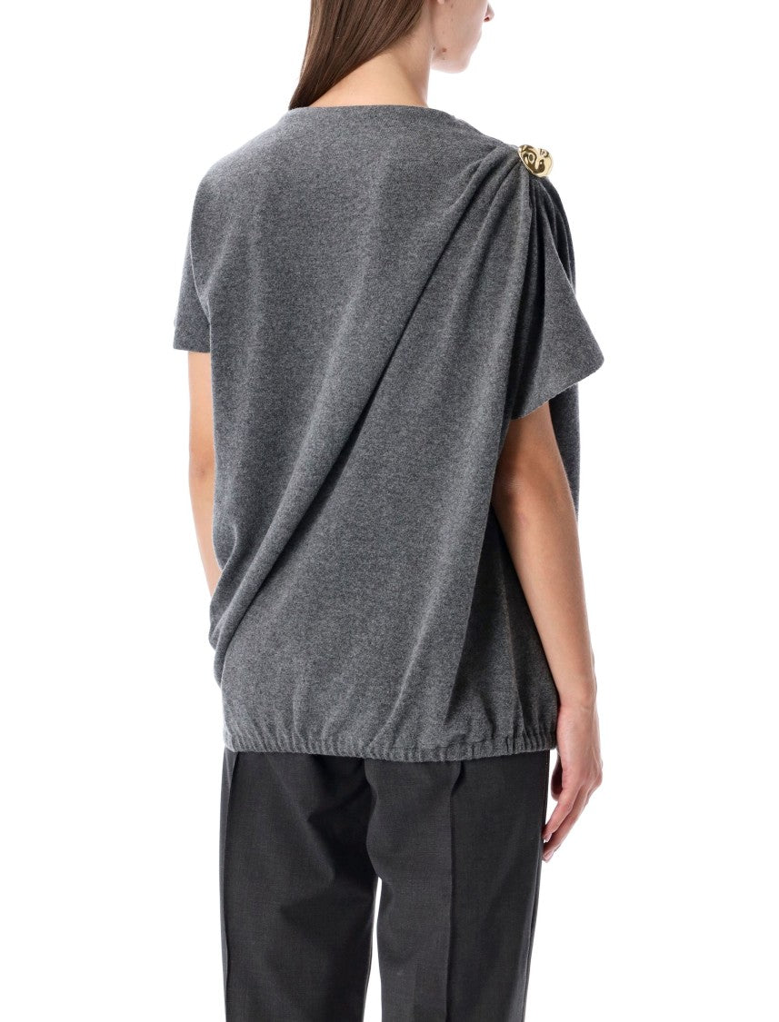Fabiana Filippi Wool Blend Drape Top