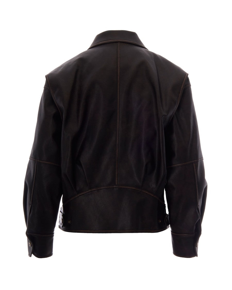 Liu Jo Deep Brown Shirt Collar Bomber Jacket