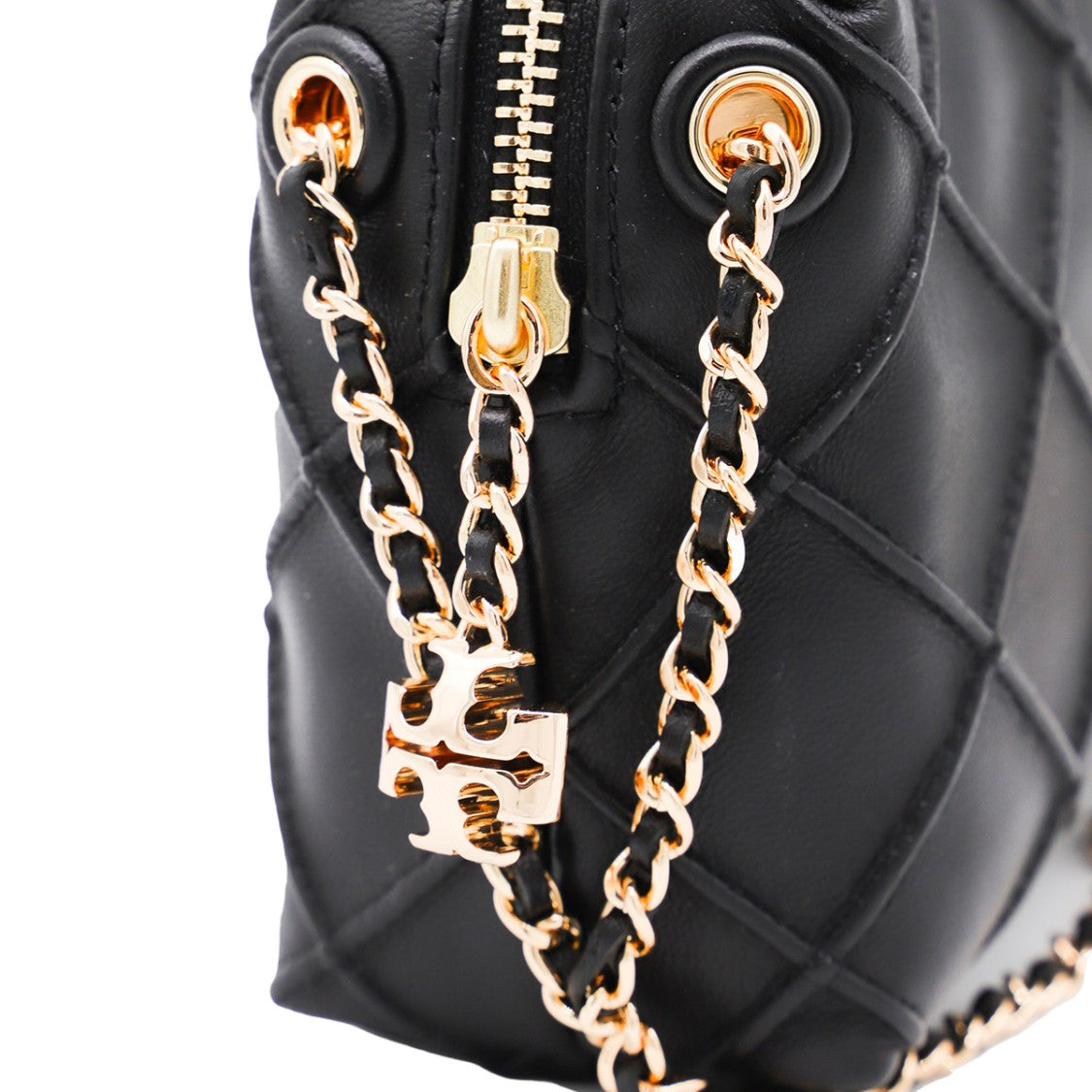 Tory Burch Compact Quilted Bag With Gold-Toned Chain Strap