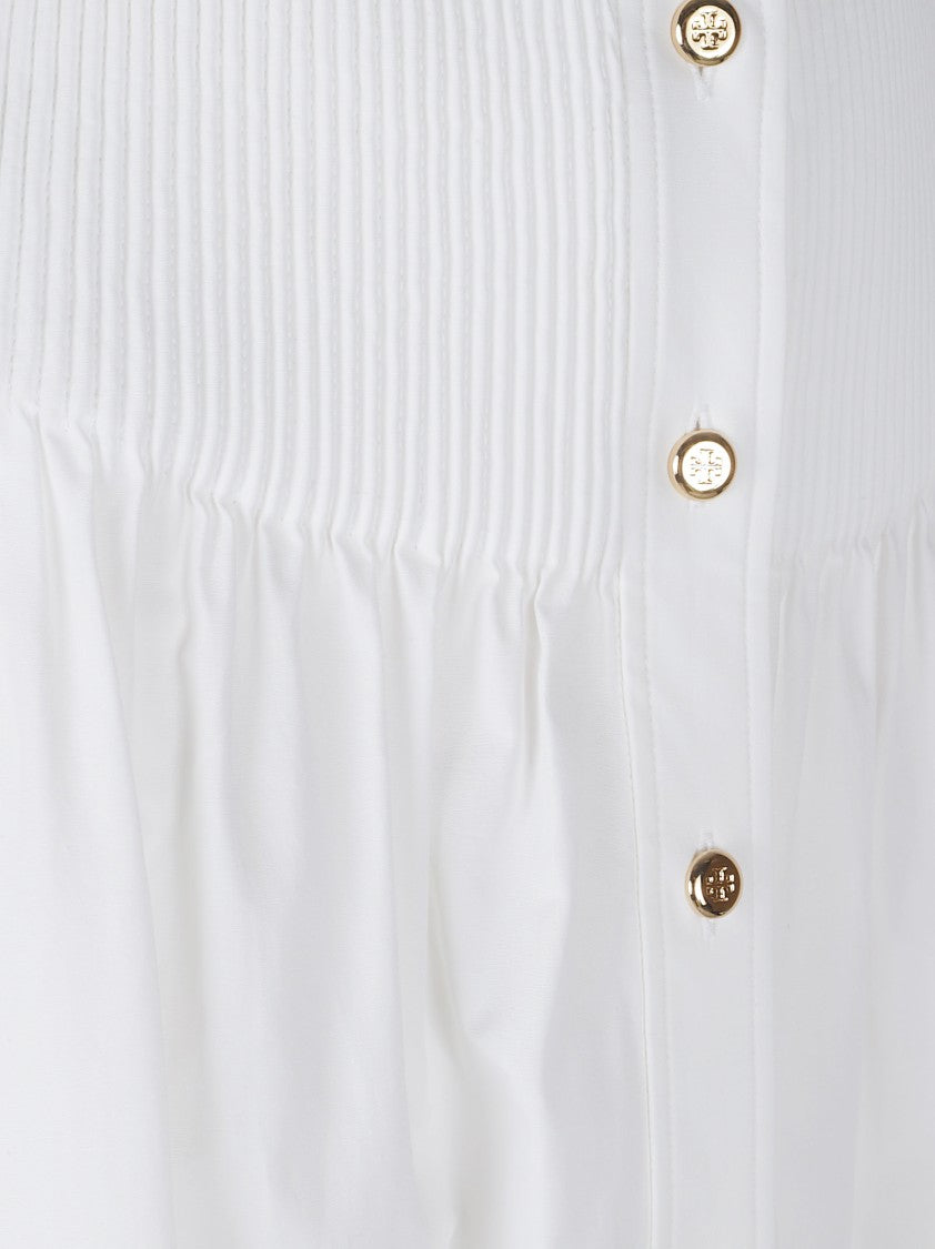 Tory Burch High-Waisted Midi Skirt With Pleated Detail