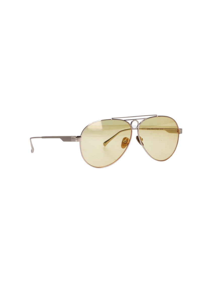 Facehide Gold-Tone Metal Teardrop Sunglasses With Tinted Lenses