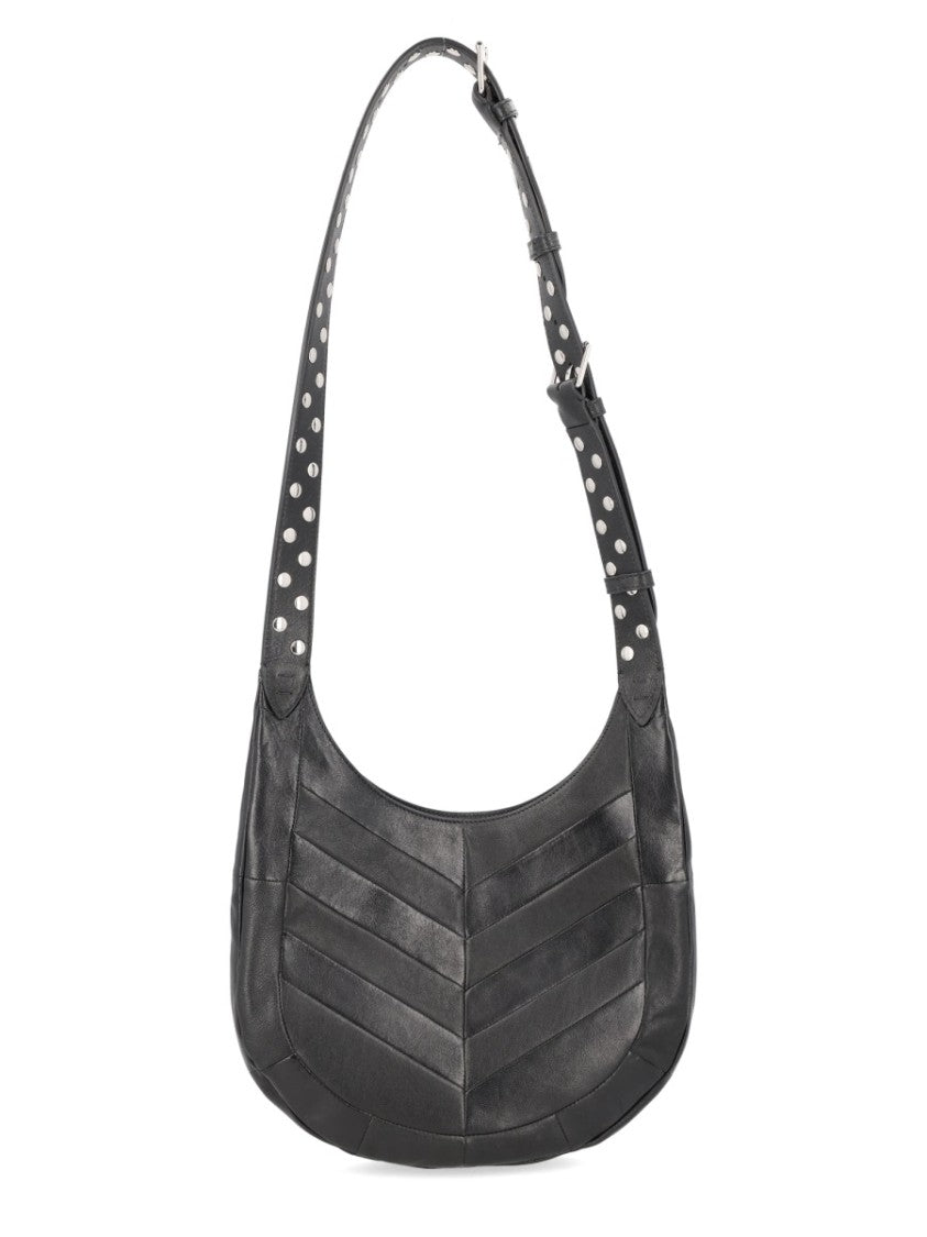 Valentino Garavani Crescent-Shaped Leather Shoulder Bag With Chevron Panels