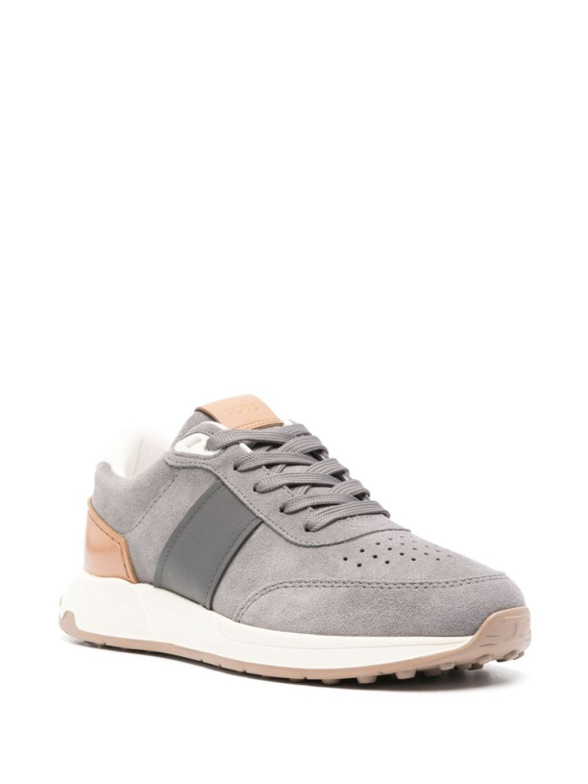 Tod's Comfort-Driven Grey Sneakers With Suede And Leather Accents