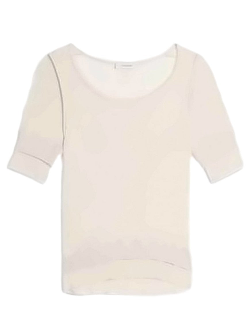 Lemaire Short-Sleeved Knit Top With Scoop Neckline