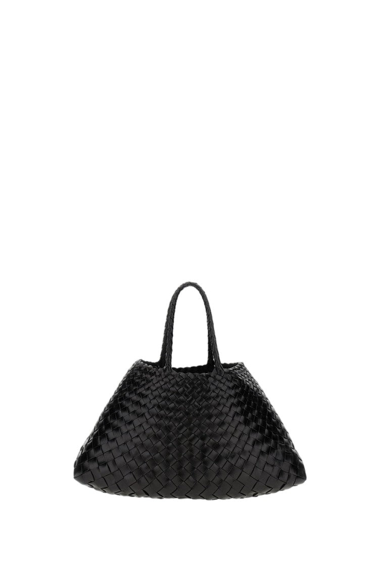 Dragon Diffusion Black Santa Croce Handwoven Leather Tote Bag