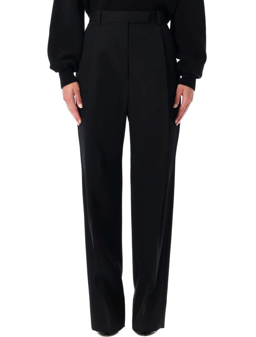 Tom Ford Black Wool Tailored Wide-Leg Trousers With High Waist And Subtle Pleats