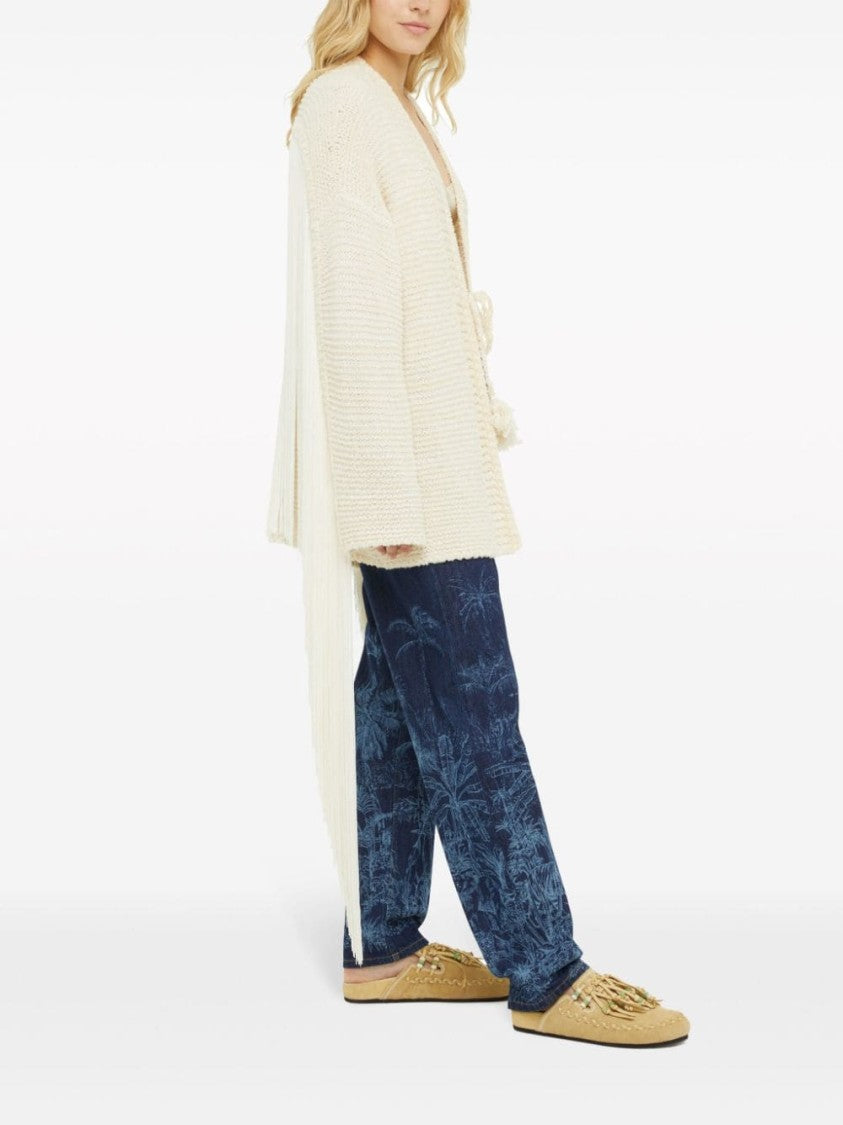 Alanui Chalk Textured Knit Cardigan