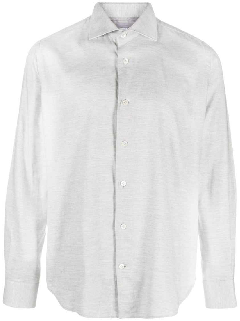 Eleventy Long Sleeve Dandy Shirt With Subtle Texture