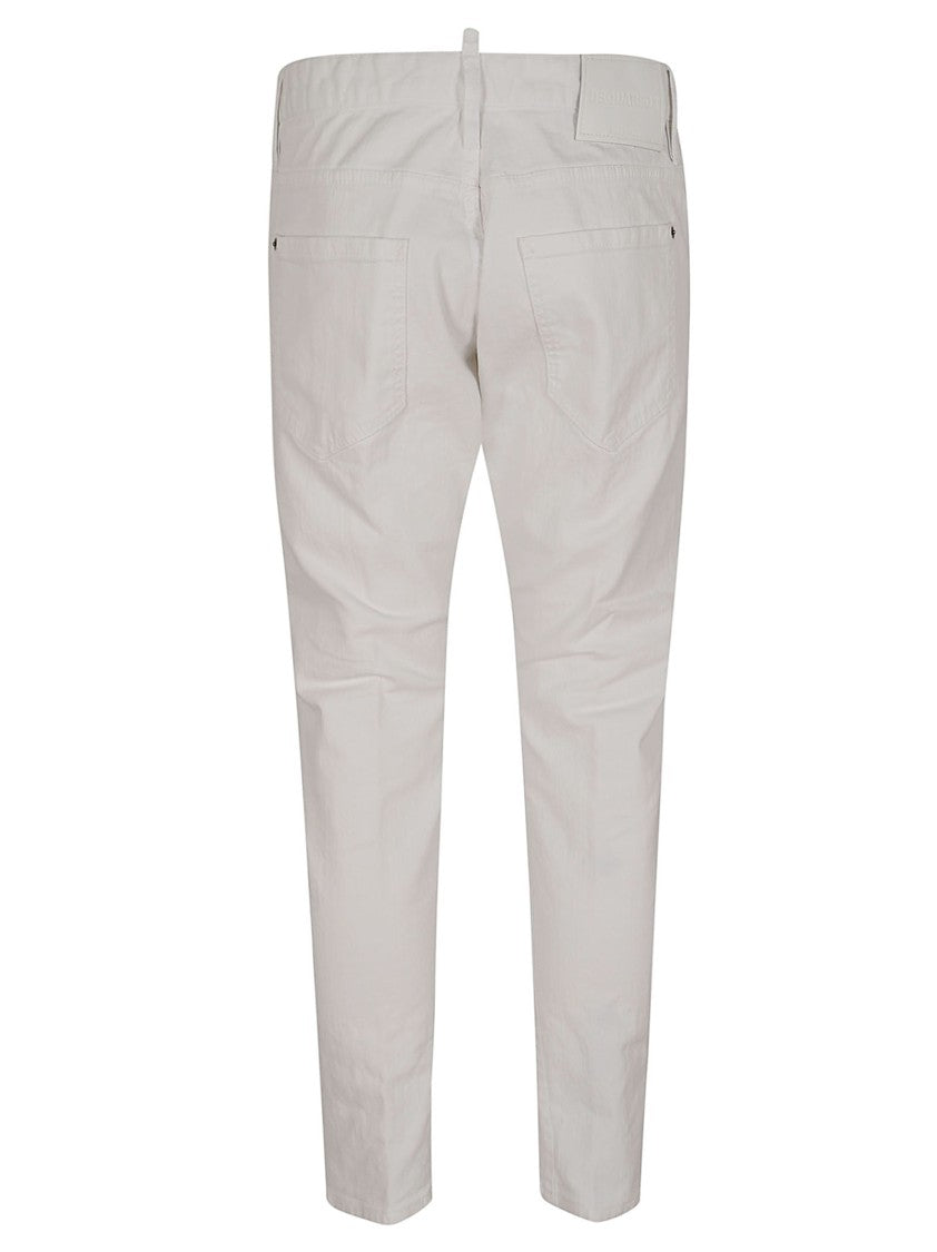 Dsquared2 Slim-Fit White Jeans With Five-Pocket Design And Signature Label