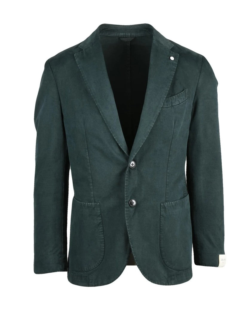 L.B.M. 1911 Washed Canvas Jacket With Tailored Fit And Button Closure