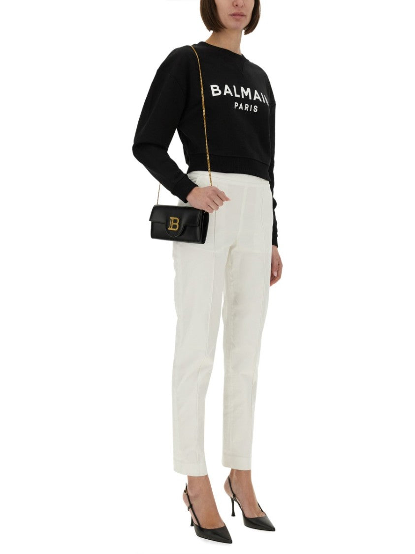 Balmain Cropped Black Sweatshirt
