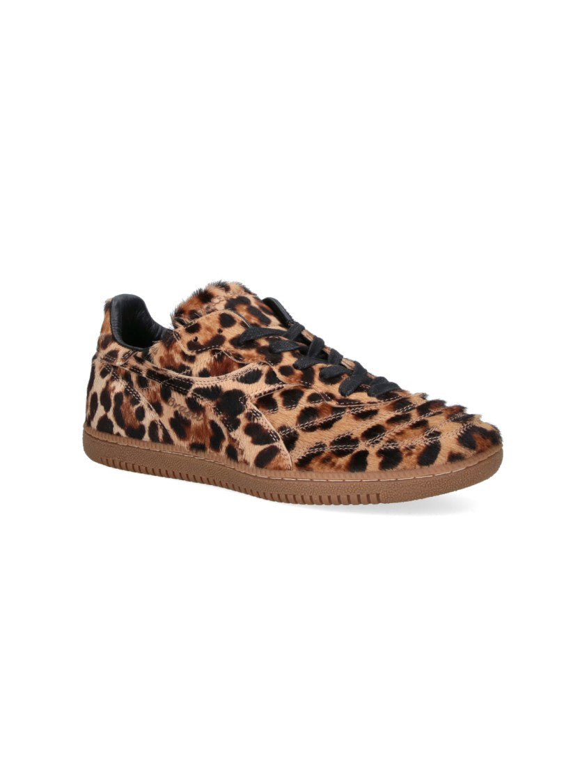 Dolce & Gabbana Leopard Print Sneakers With Textured Fur Finish