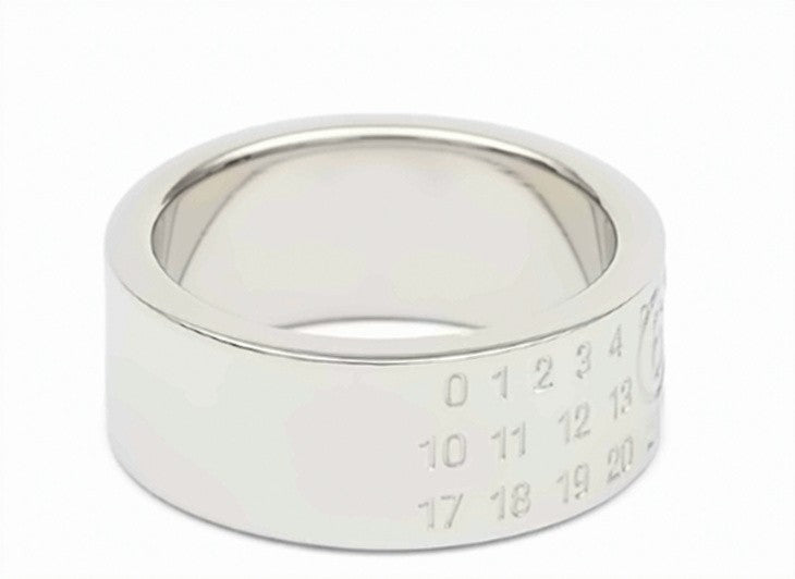 Mm6 By Maison Margiela Polished Brass Ring With Engraved Number Detail