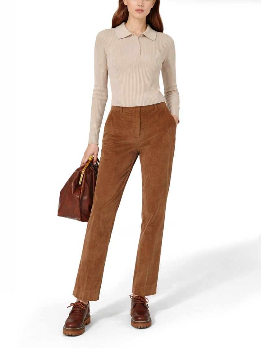 Max Mara Ribbed Cashmere-Blend Polo Shirt