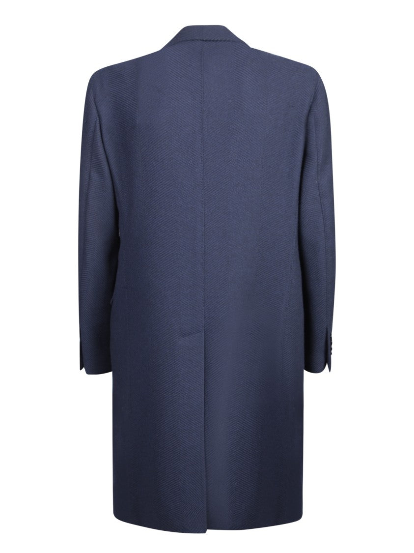 Lardini Elegant Blue Wool Blend Coat