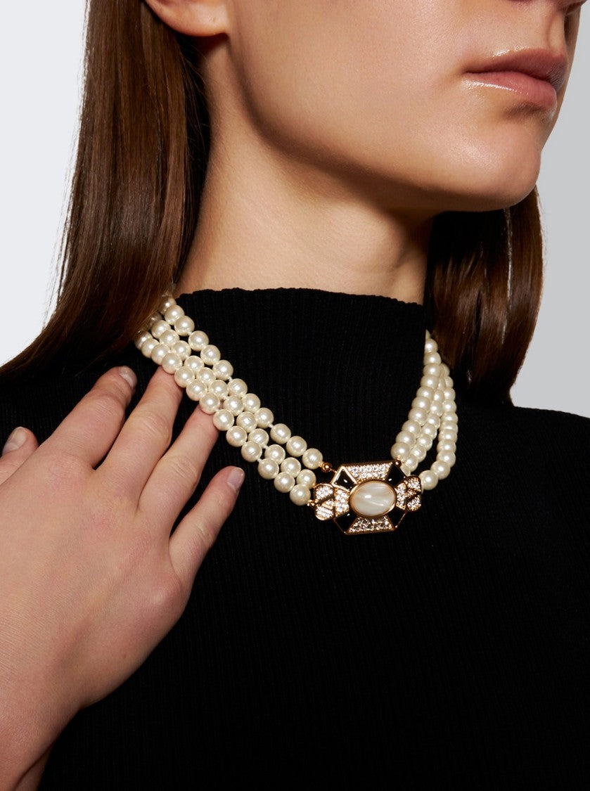 Valentino Fleur Lumineuse Necklace White