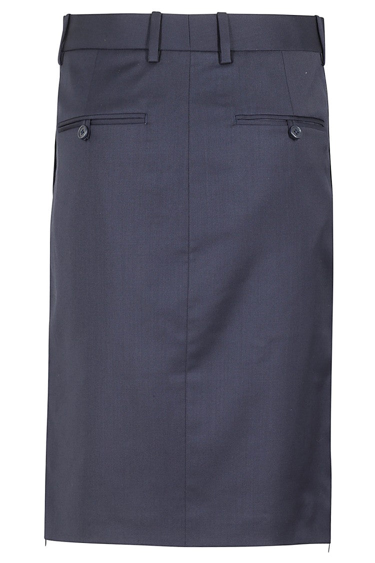 Helmut Lang Structured Navy Sheath Skirt