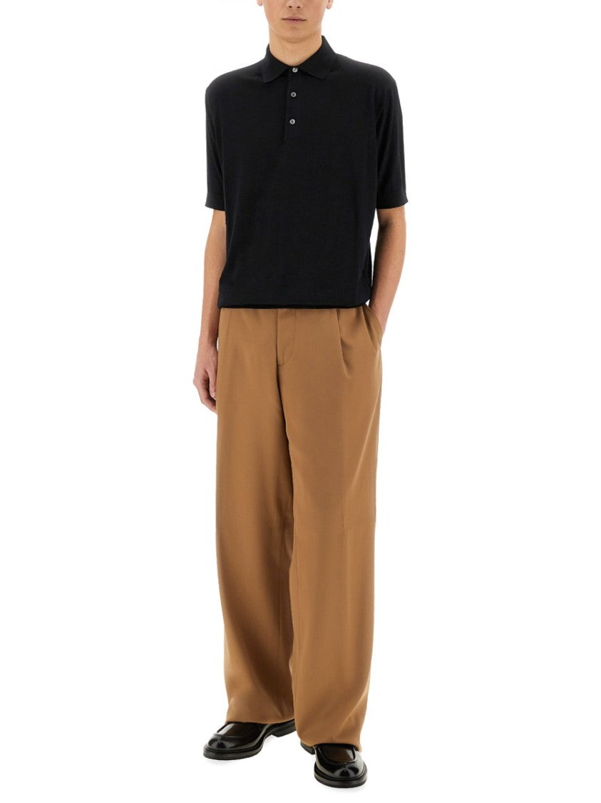 Lardini Black Knitted Polo