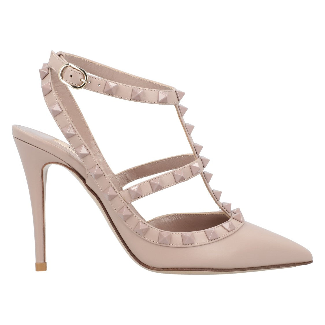 Valentino Pointed Toe Rockstud Pumps With Adjustable Ankle Strap