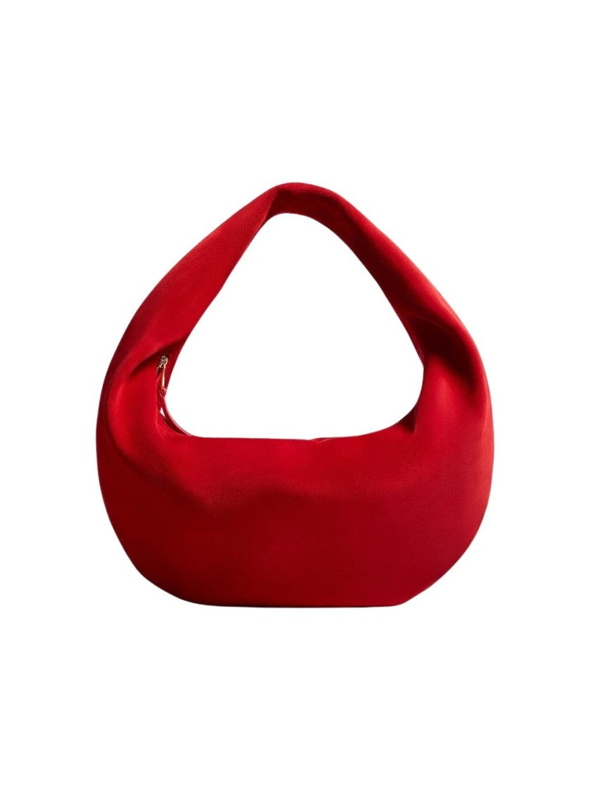 Khaite Medium Olivia Hobo Bag Rebel Red Suede