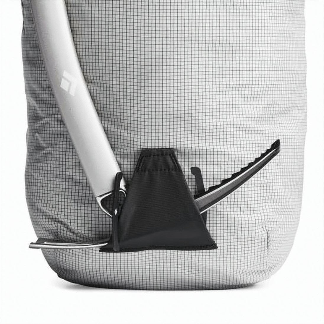Black Diamond Rectangular Nylon Backpack With Grid Pattern