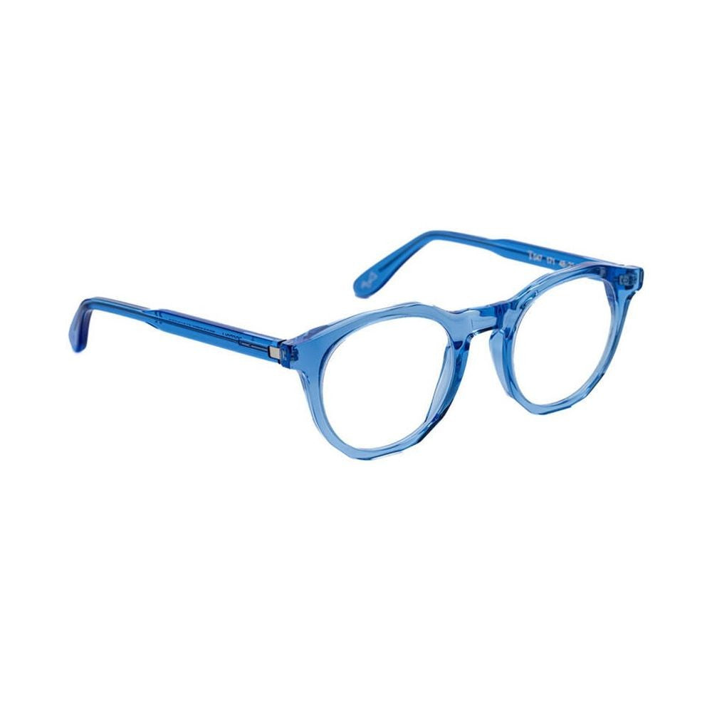 Toffoli Costantino T047 Rounded Phantos Sunglasses In Transparent Blue Acetate
