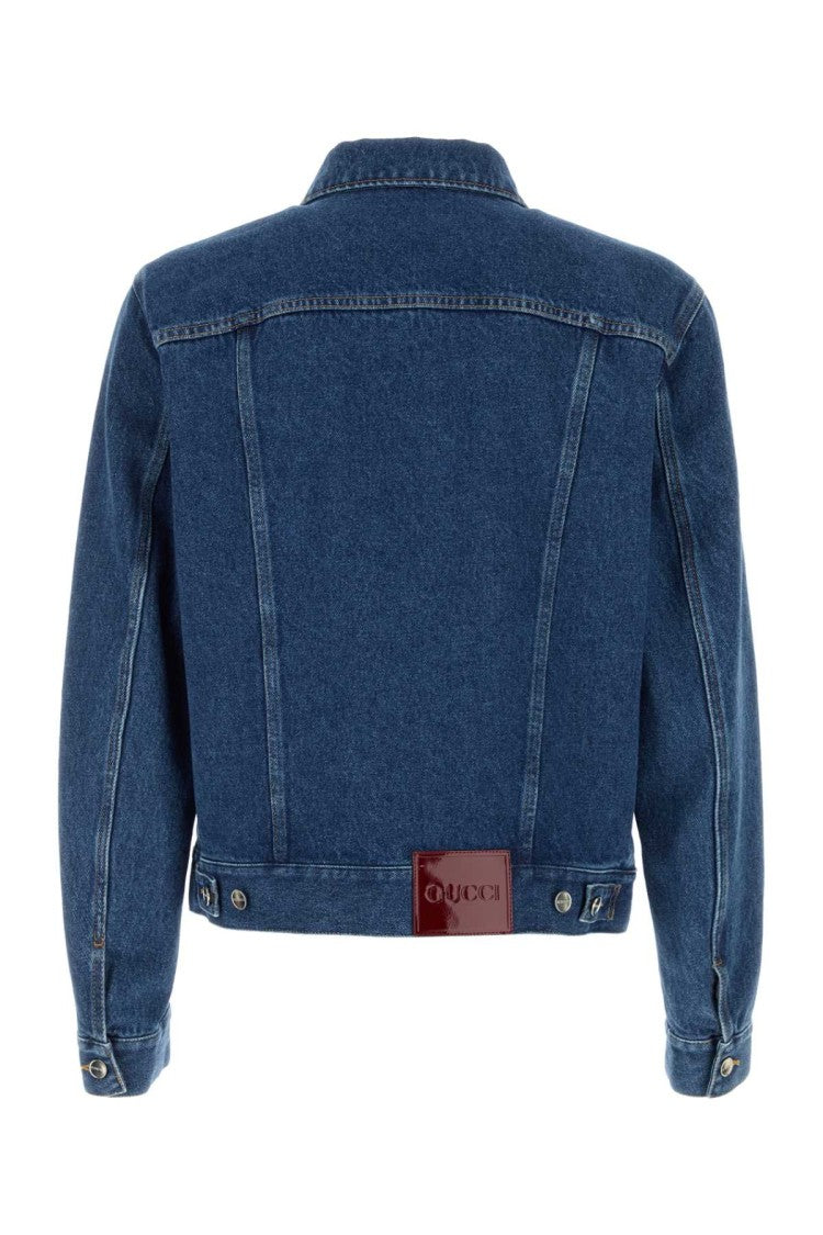 Gucci Structured Blue Denim Jacket With Classic Design