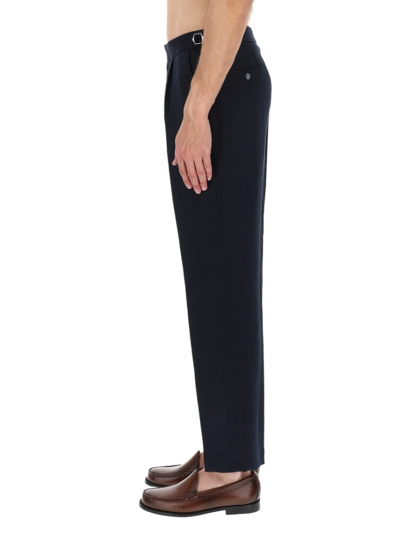 Boss Relaxed Fit Pleated Linen Pants