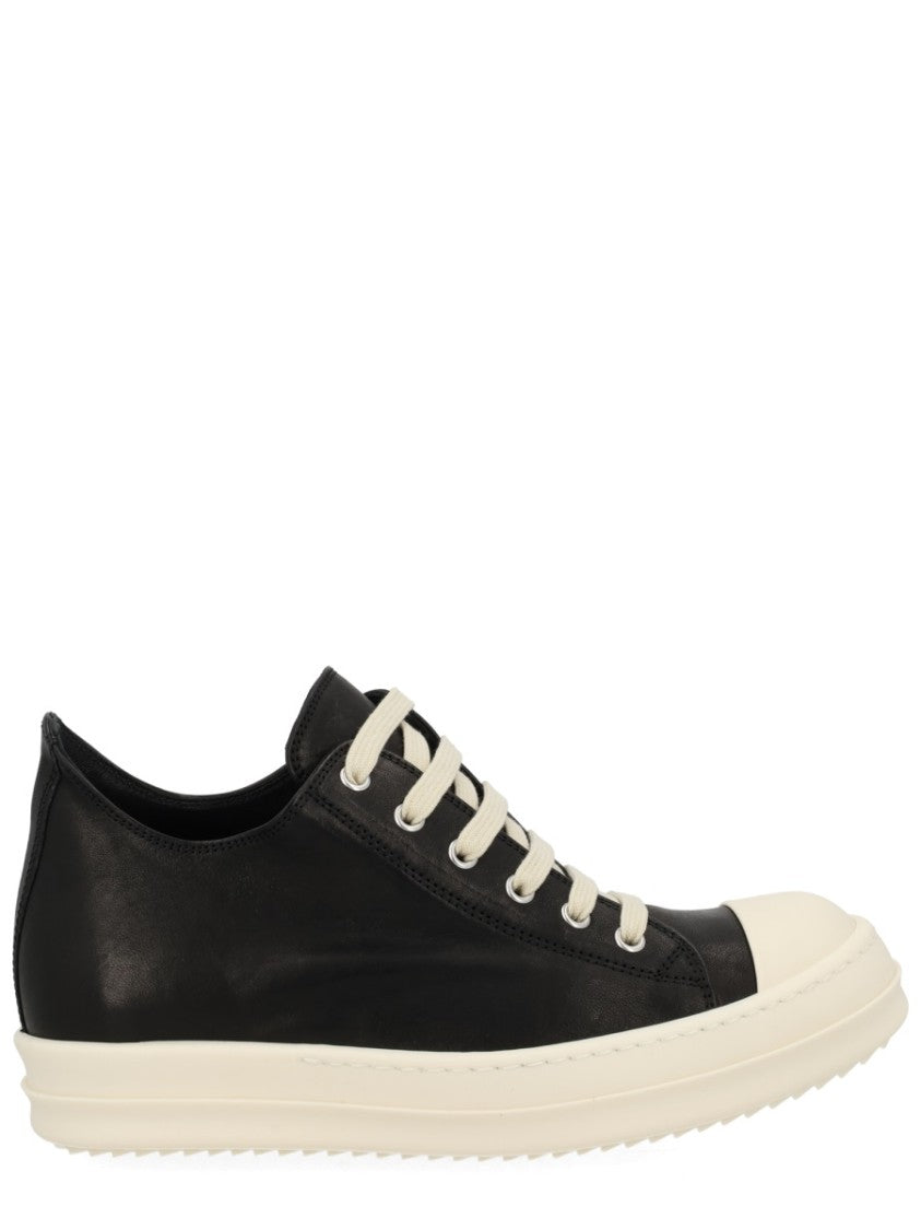 Rick Owens Low Sneaks Leather Monochrome Sneakers