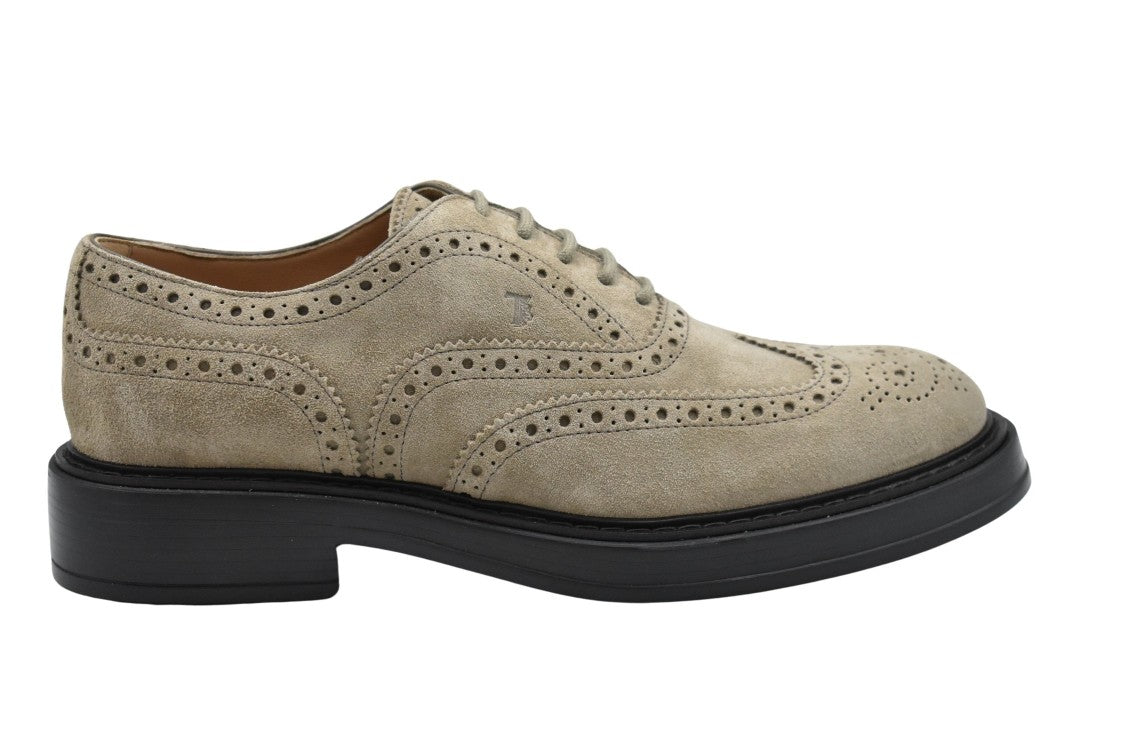 Tod's Refined Laced Flat Shoes With Intricate Brogue Detailing