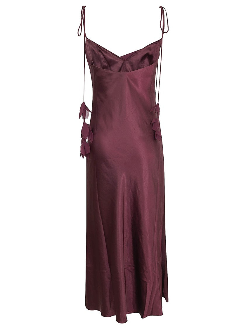 Self-Portrait Satin Contouring Dress With Mermaid Hem