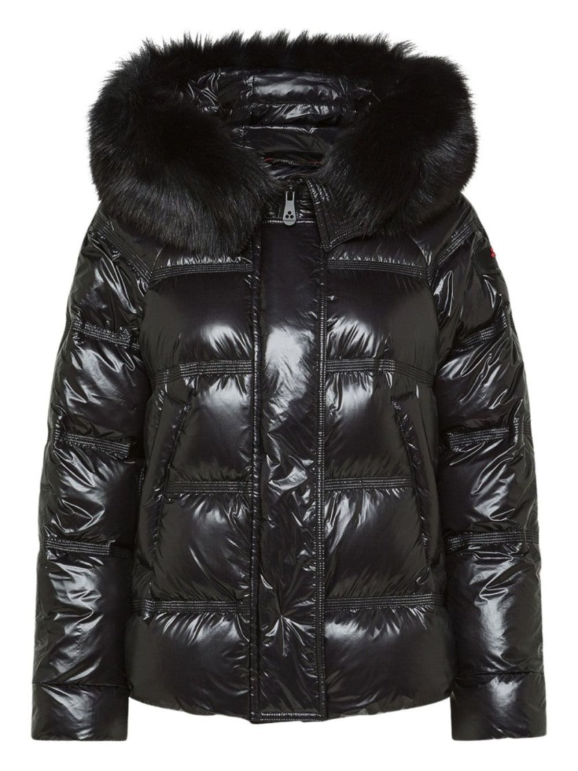 Peuterey Tailored Black Coat With Structured Silhouette And Minimalist Aesthetic