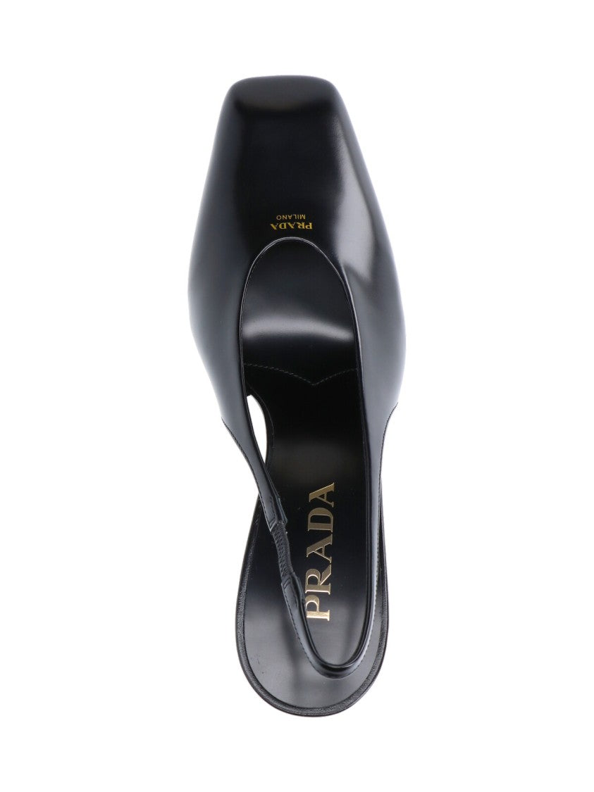 Prada Logo Slingback Pumps – Black