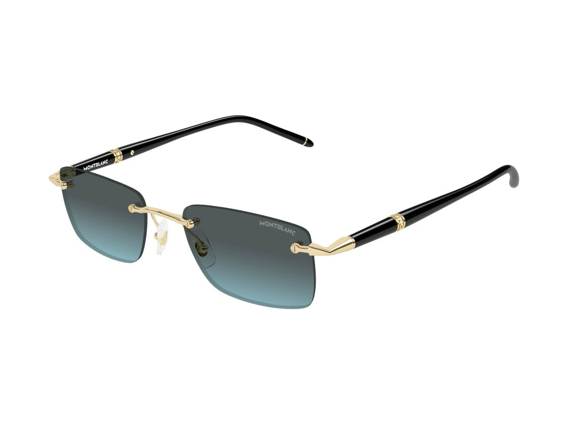Montblanc Gold Blue Mb0344s Gradient Rimless Sunglasses