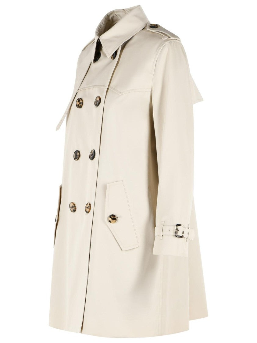 Burberry 'Summerside' Short Trench Coat In Beige Cotton Gabardine