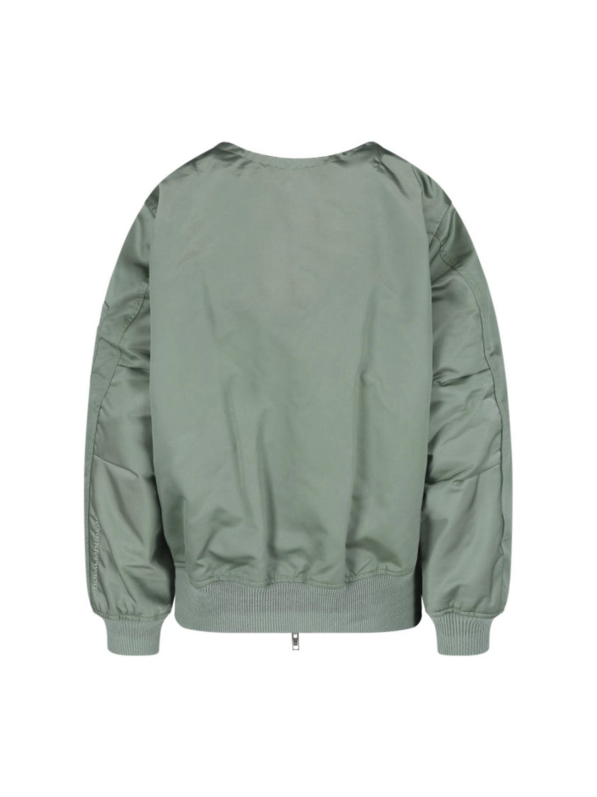Alexander Wang Green Drawstring Collar Bomber Jacket