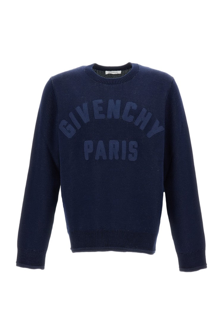 Givenchy Crewneck Sweater With Ottoman Detailing And Embroidered Logo