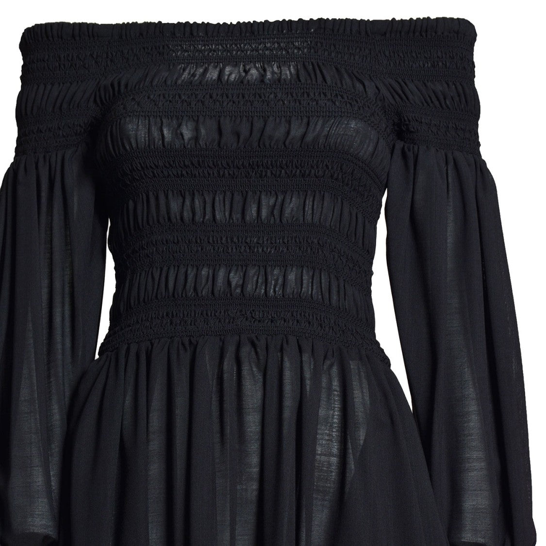 Max Mara Manu Off Shoulder Dress In Black Cotton