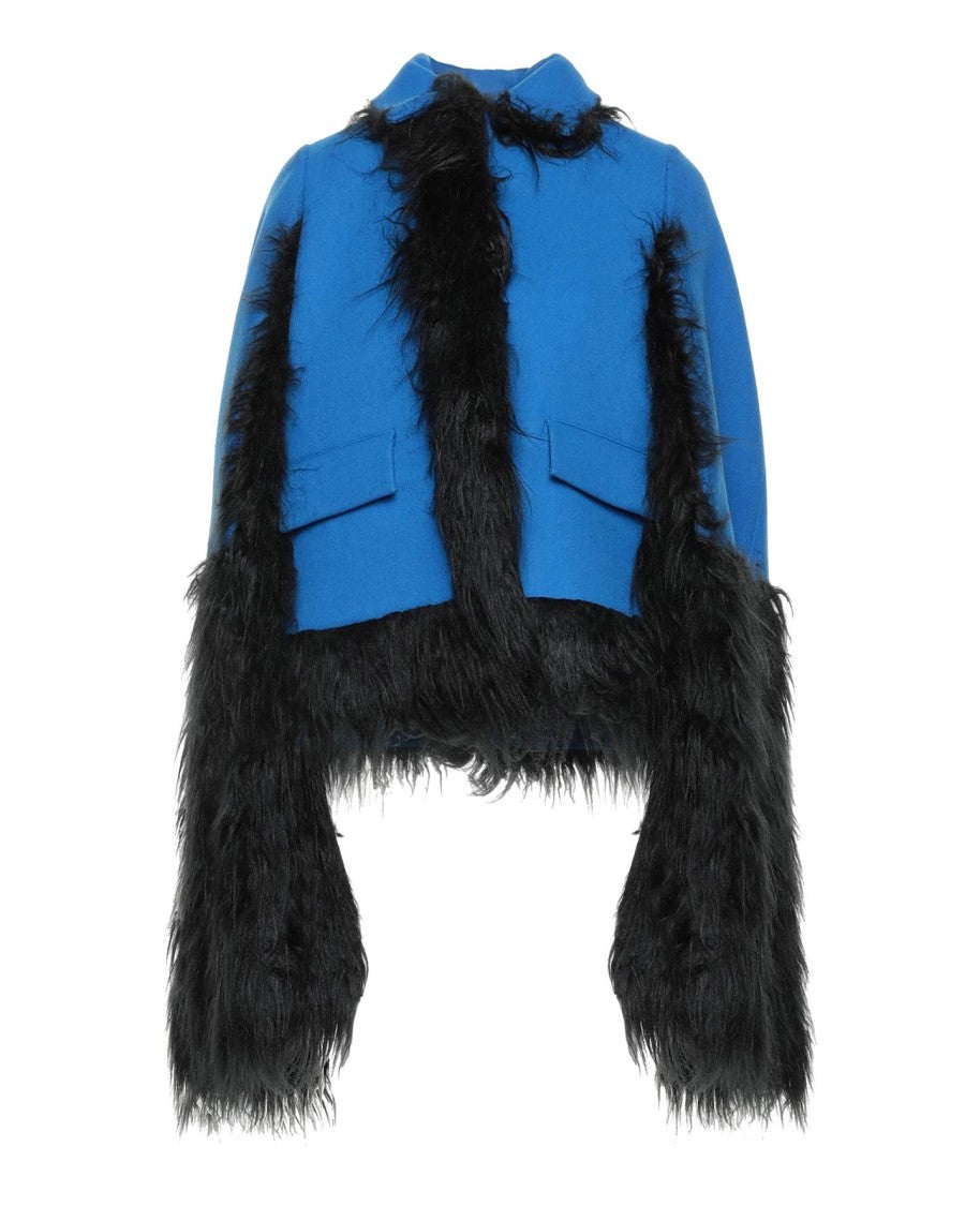 Maison Margiela Faux Fur Trimmed Cape Jacket
