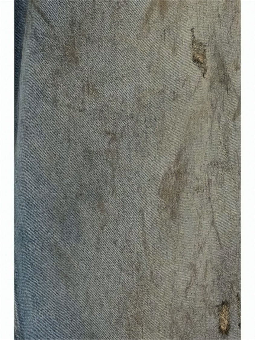 Acne Studios Cropped Blue Denim Pants With Distressed Finish