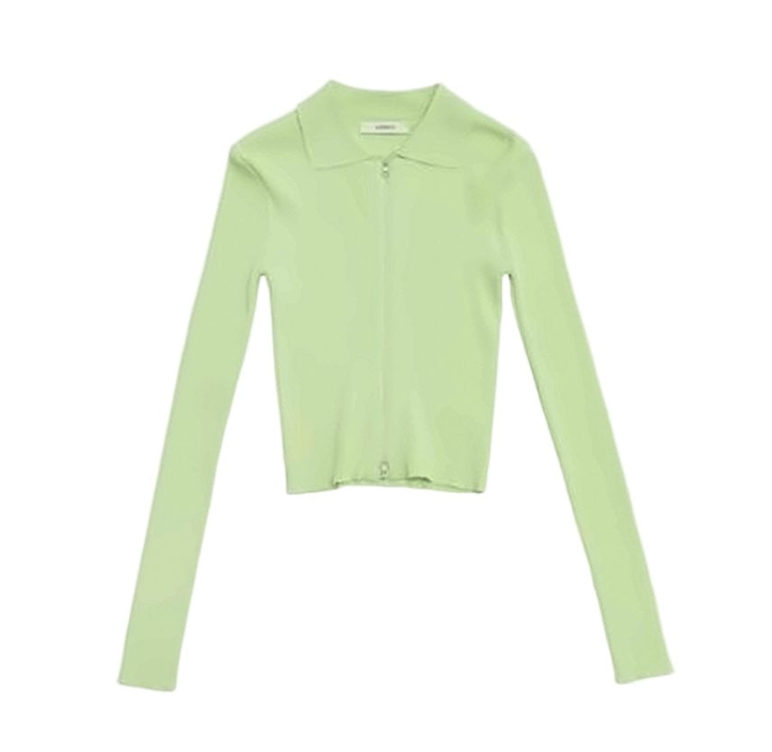 Amomento Slim Fit Pastel Green Sweater