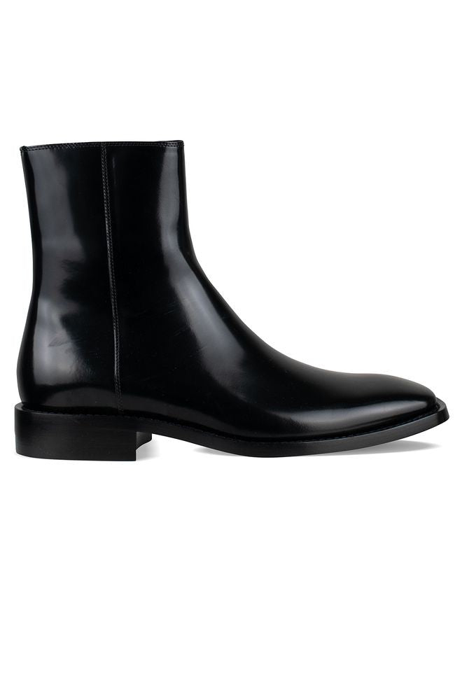 Balenciaga Glossy Patent Leather Ankle Boots