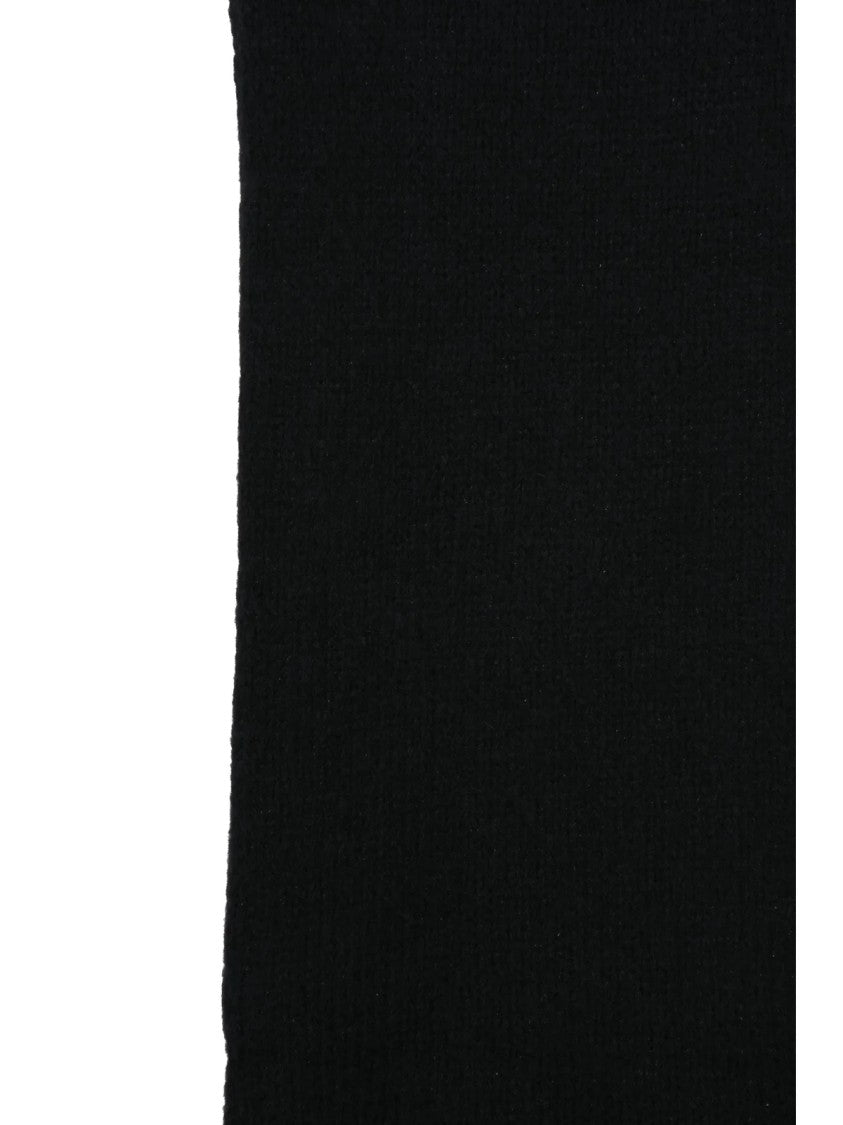 Alpha Studio Black Luminous Wool-Blend Scarf