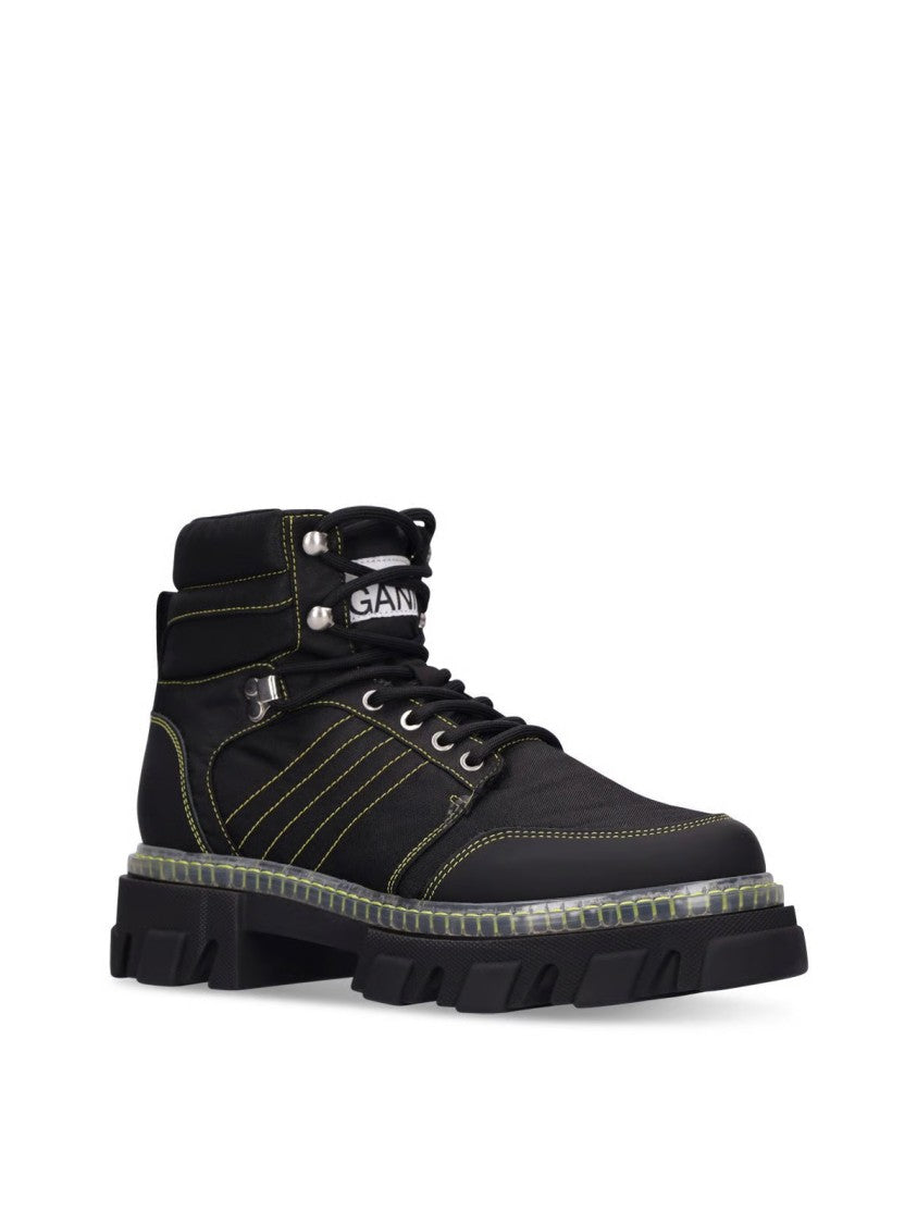 Ganni Cleated Lace Up Hiking Boots