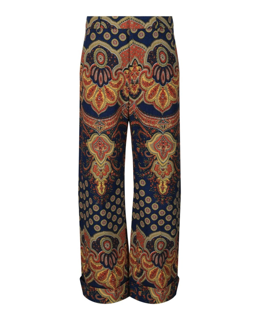 Valentino Voyage Imaginaire Paisley Wide-Leg Pants